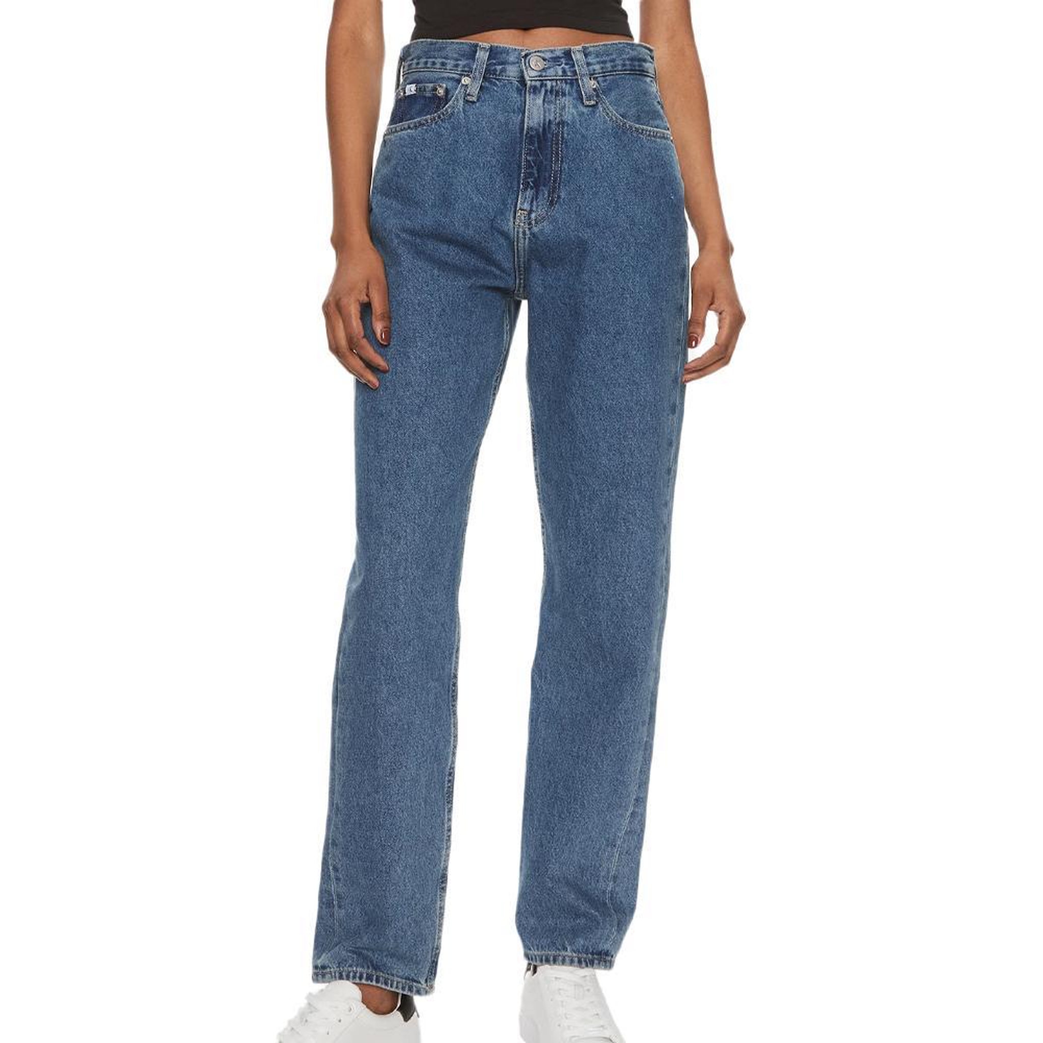 CALVIN KLEIN JEANS Jean straight fit bleu femme calvin klein authentic. Coloris disponibles : Bleu