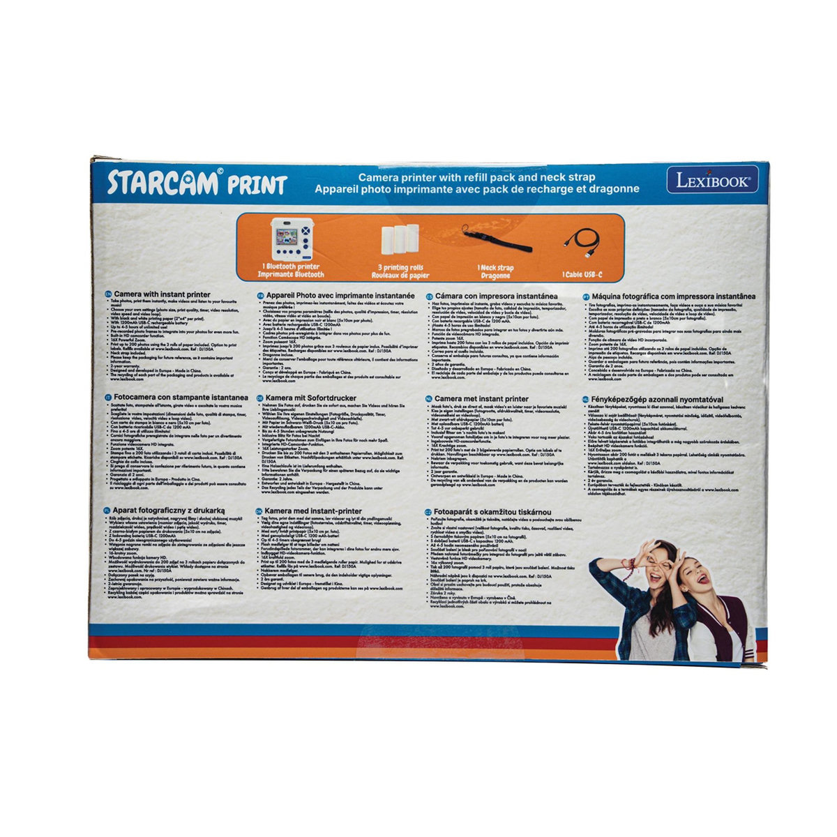 Lexibook Starcam® Print, pack caméra avec imprimante instantanée, 3 rouleaux de papier et dragonne
