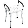 Voir la diapositive 1 : HOMCOM Chaise de douche hauteur réglable aluminium antirouille blanc