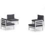 Voir la diapositive 2 : VIDAXL Salon de jardin 4 pcs avec coussins anthracite Bois de pin