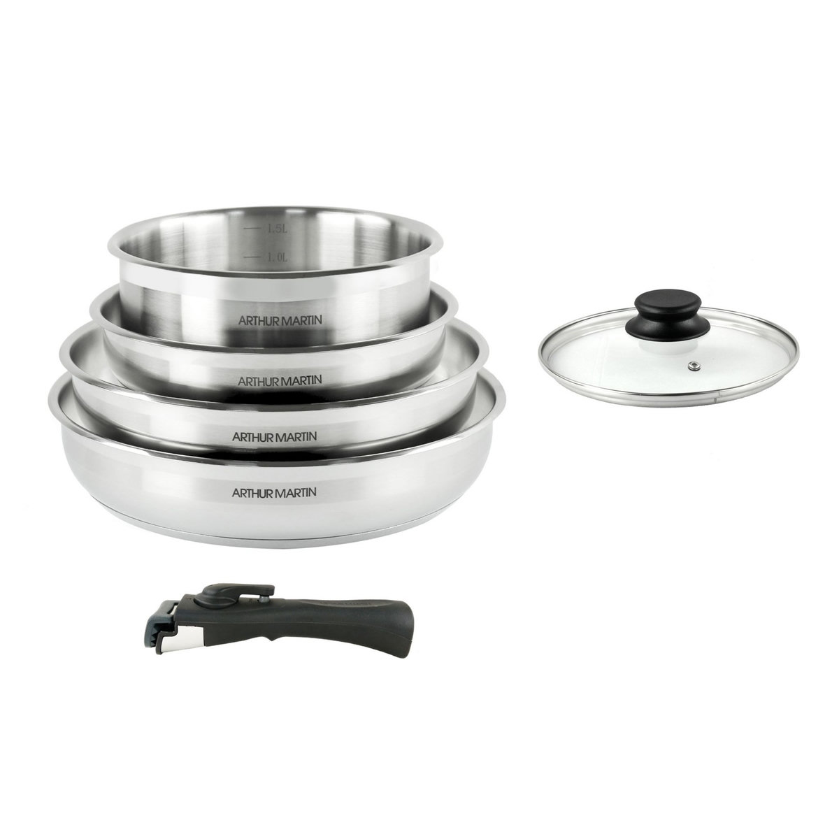 Arthur Martin Batterie de cuisine 6 casseroles
