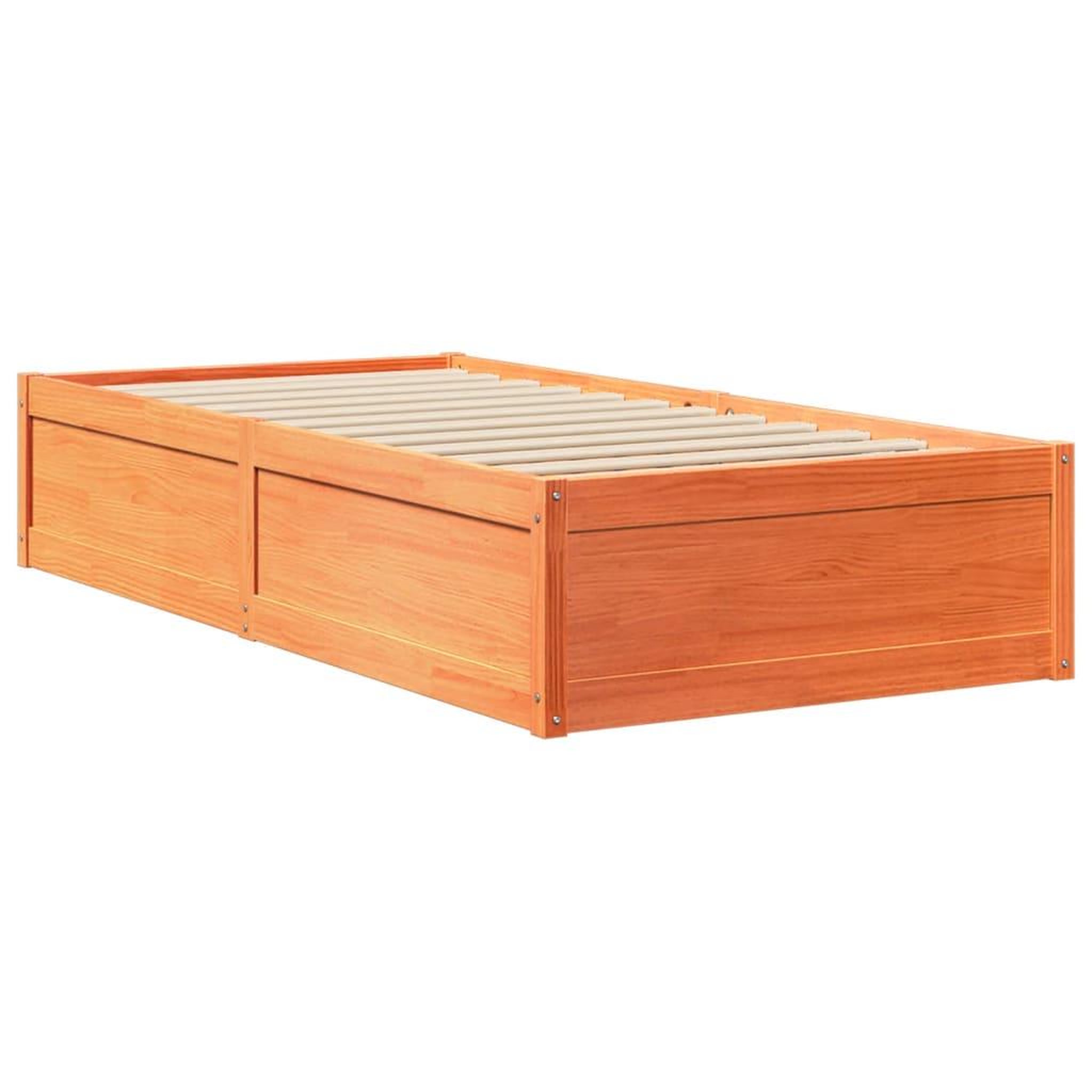 Voir la diapositive 3 : VIDAXL Cadre de lit sans matelas cire marron 75x190 cm bois pin massif