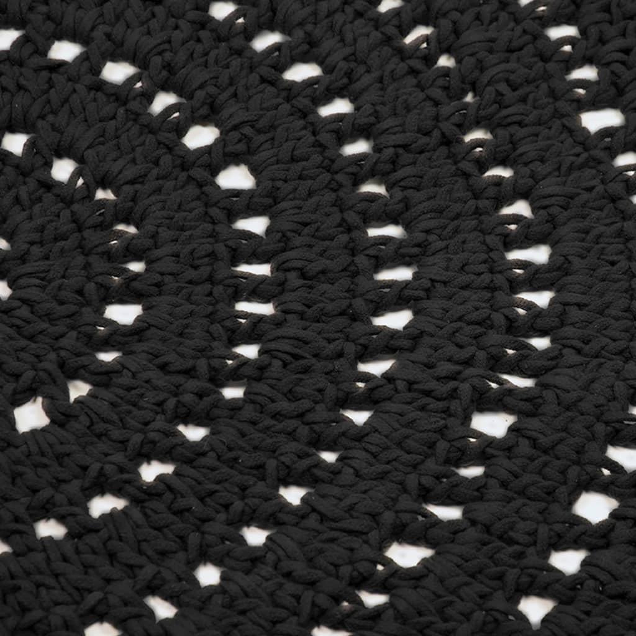 Voir la diapositive 4 : LABEL51 LABEL51 Tapis tricote Coton Rond 150 cm Noir