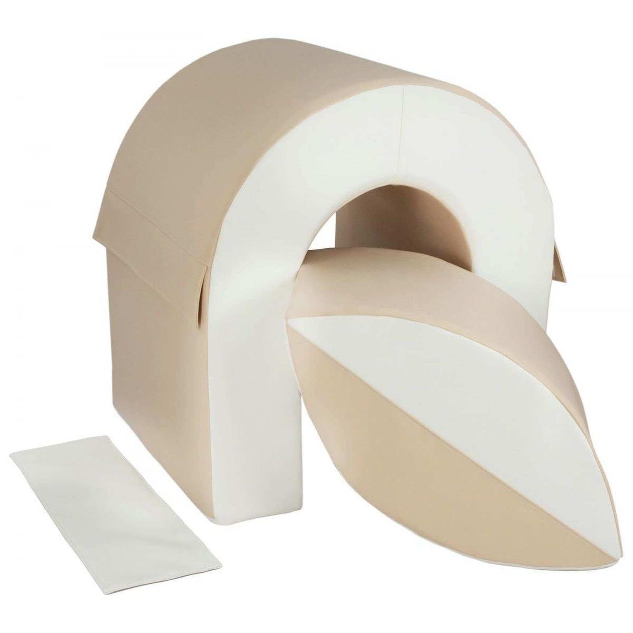 VELINDA Set de 2 blocs en mousse blanc, cappuccino