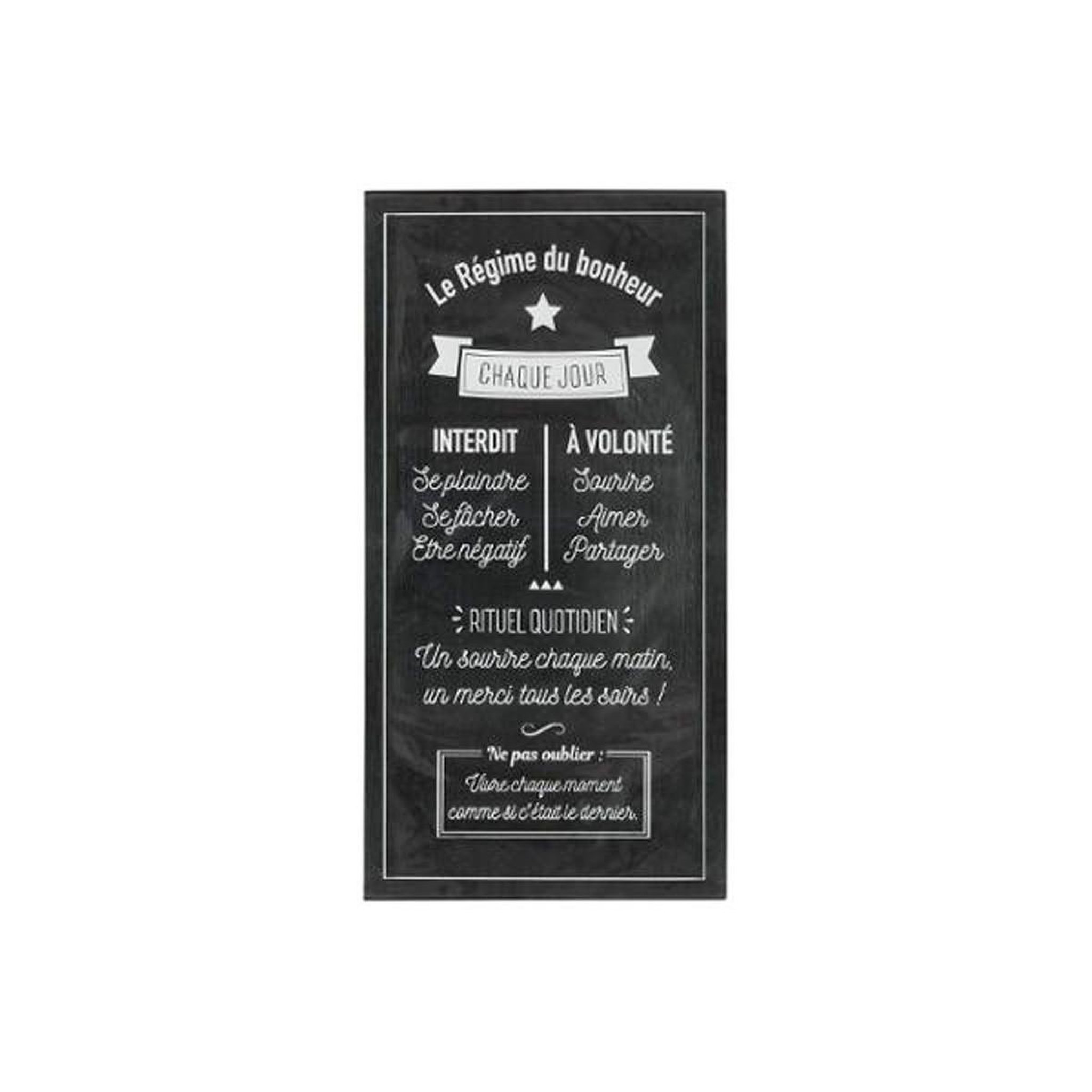 Stick'n Look Sticker relief  régime bonheur  32x60cm noir