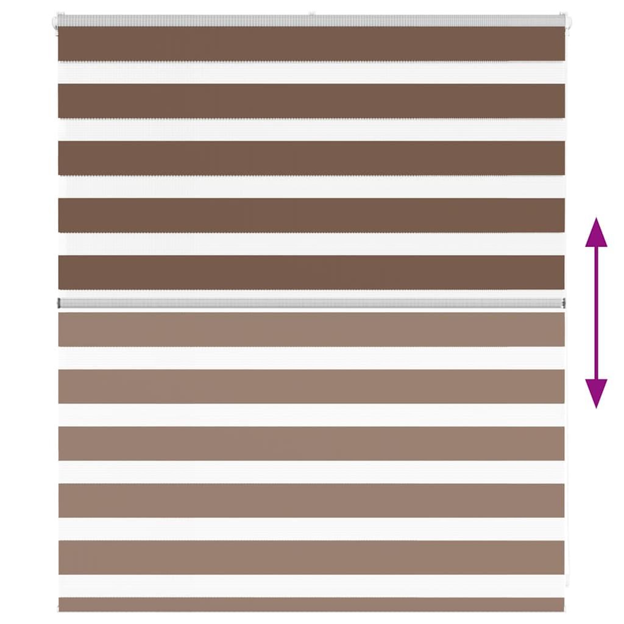 Voir la diapositive 5 : VIDAXL Store zebre marron 135x100cm largeur du tissu 130,9cm polyester