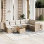 Voir la diapositive 1 : VIDAXL Salon de jardin avec coussins 9 pcs beige resine tressee