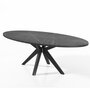 NOUVOMEUBLE Table ovale 240 cm effet marbre noir moderne MORGANA