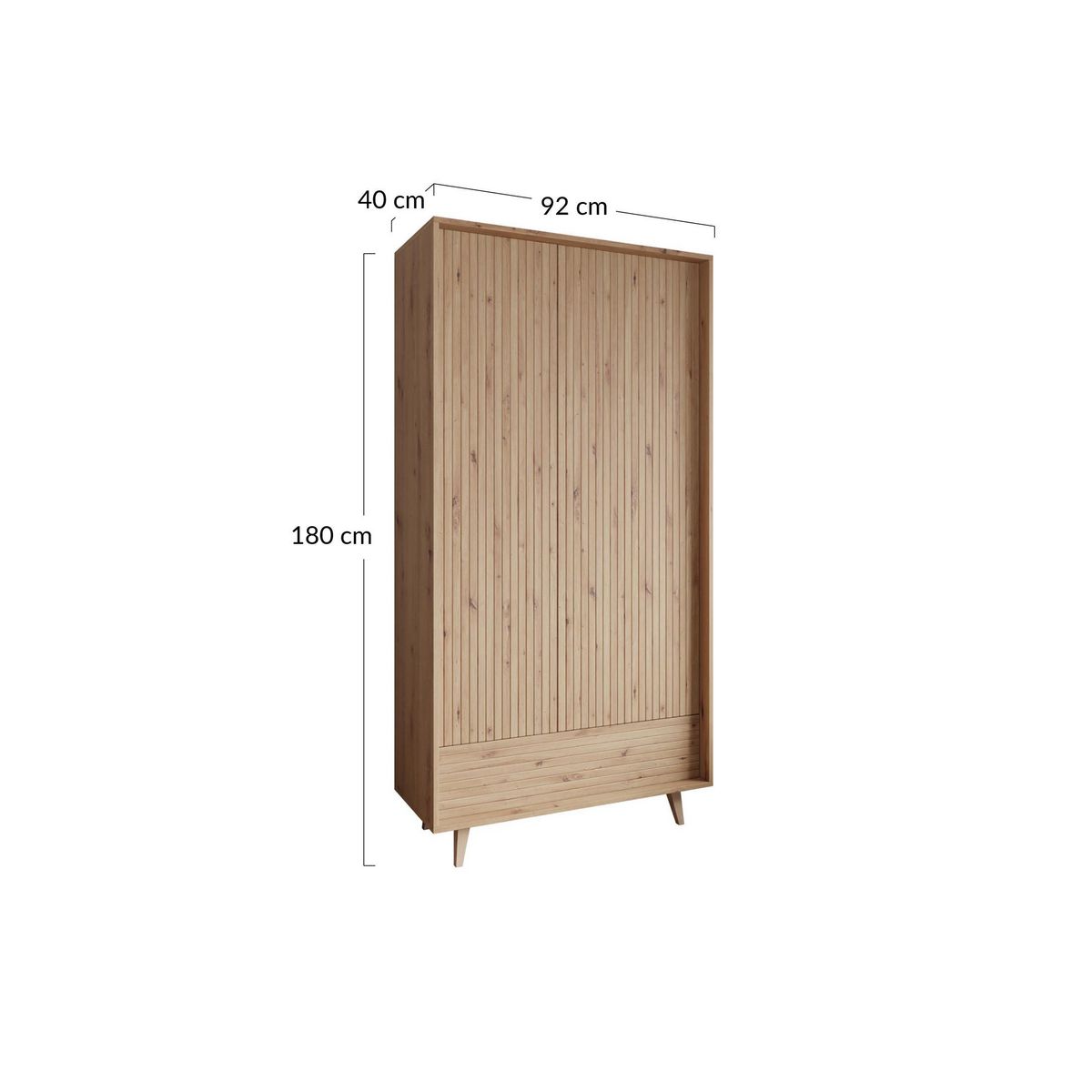 BEST MOBILIER Diego - armoire - effet bois - 92x180 cm