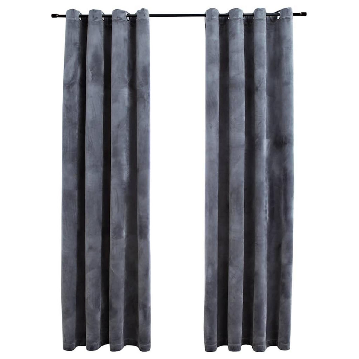 VIDAXL Rideaux occultants et anneaux 2pcs Velours Anthracite 140x245cm
