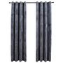 Voir la diapositive 2 : VIDAXL Rideaux occultants et anneaux 2pcs Velours Anthracite 140x245cm
