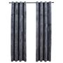 Voir la diapositive 2 : VIDAXL Rideaux occultants et anneaux 2pcs Velours Anthracite 140x245cm