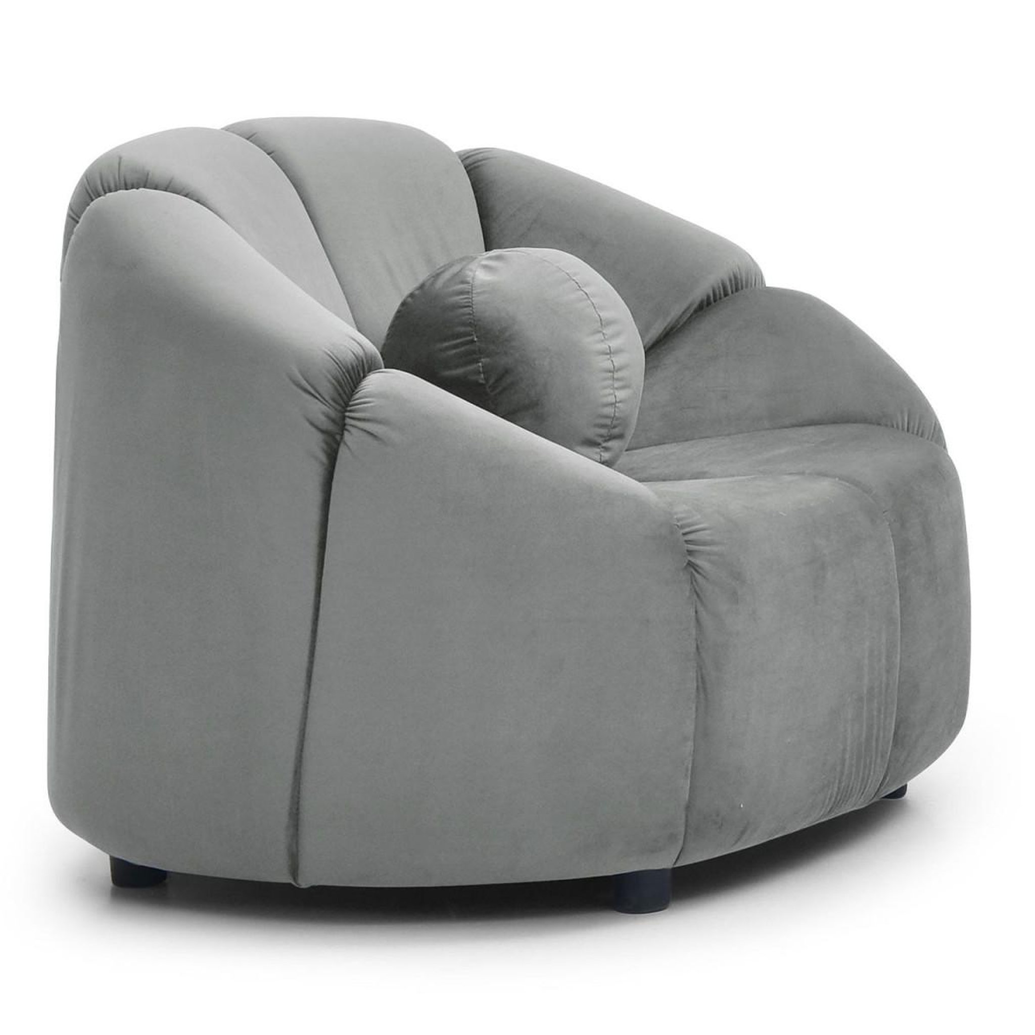 Voir la diapositive 2 : Paris Prix Fauteuil design en velours  spenser  103cm gris