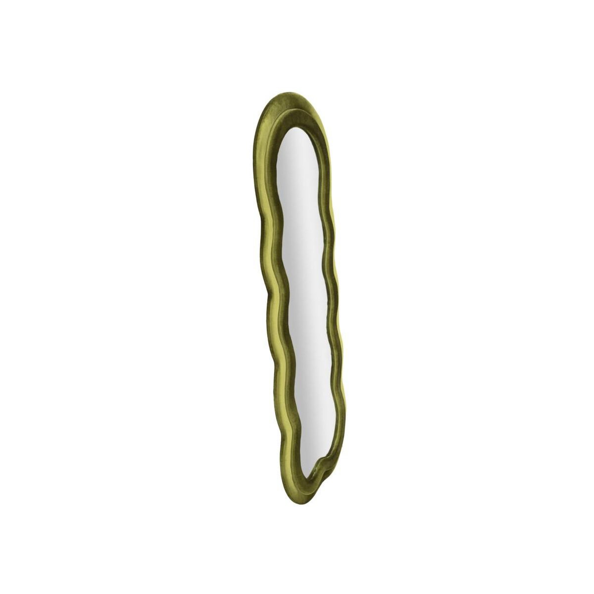 Voir la diapositive 4 : Paris Prix Miroir Mural en Velours  Wavy  160cm Vert