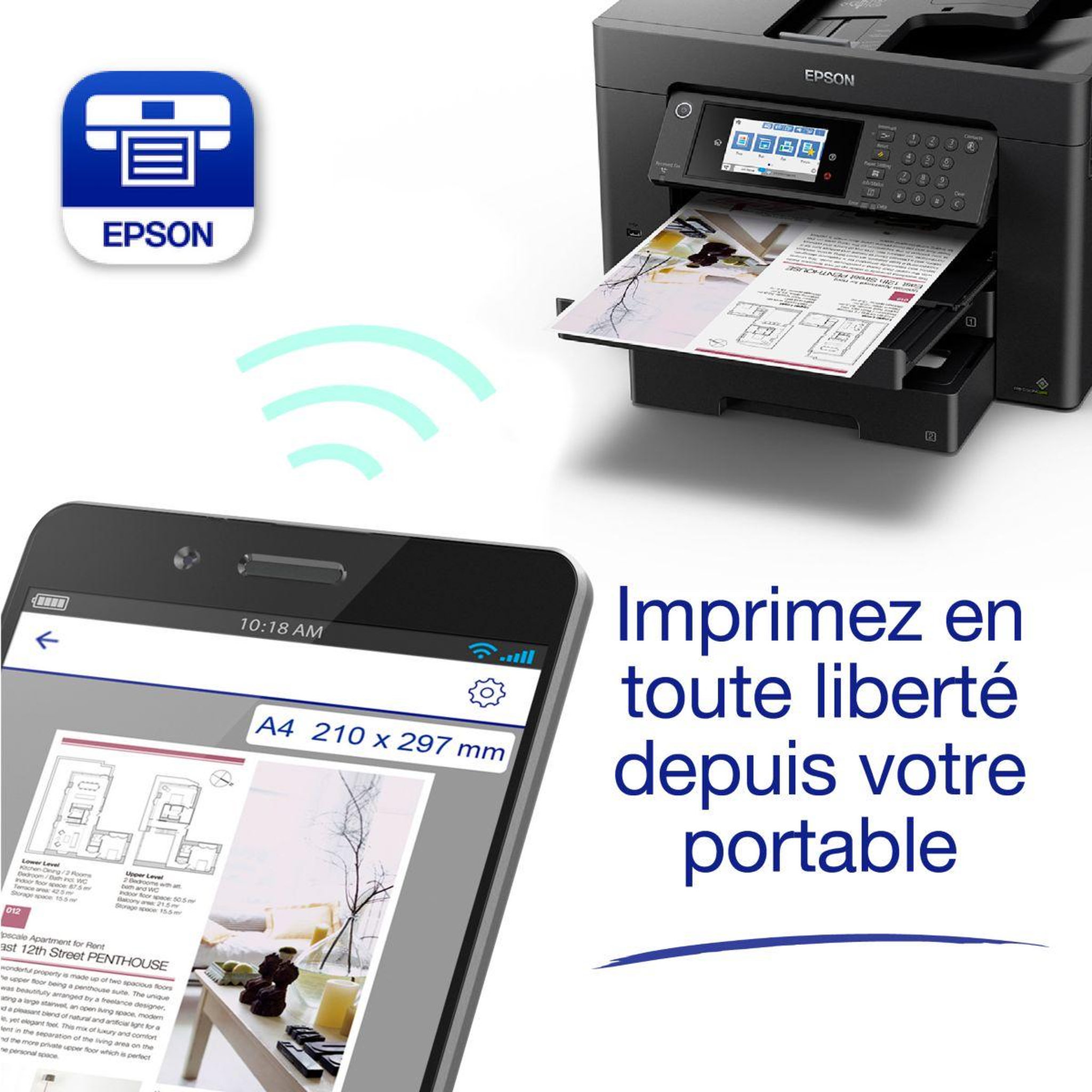 Voir la diapositive 5 : Epson Imprimante jet d'encre workforce wf-7840dtwf