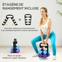 Voir la diapositive 4 : HOMCOM Support noir pour 6 haltères vinyles - 6 haltères incluses total 48 Kg - noir rose bleu violet