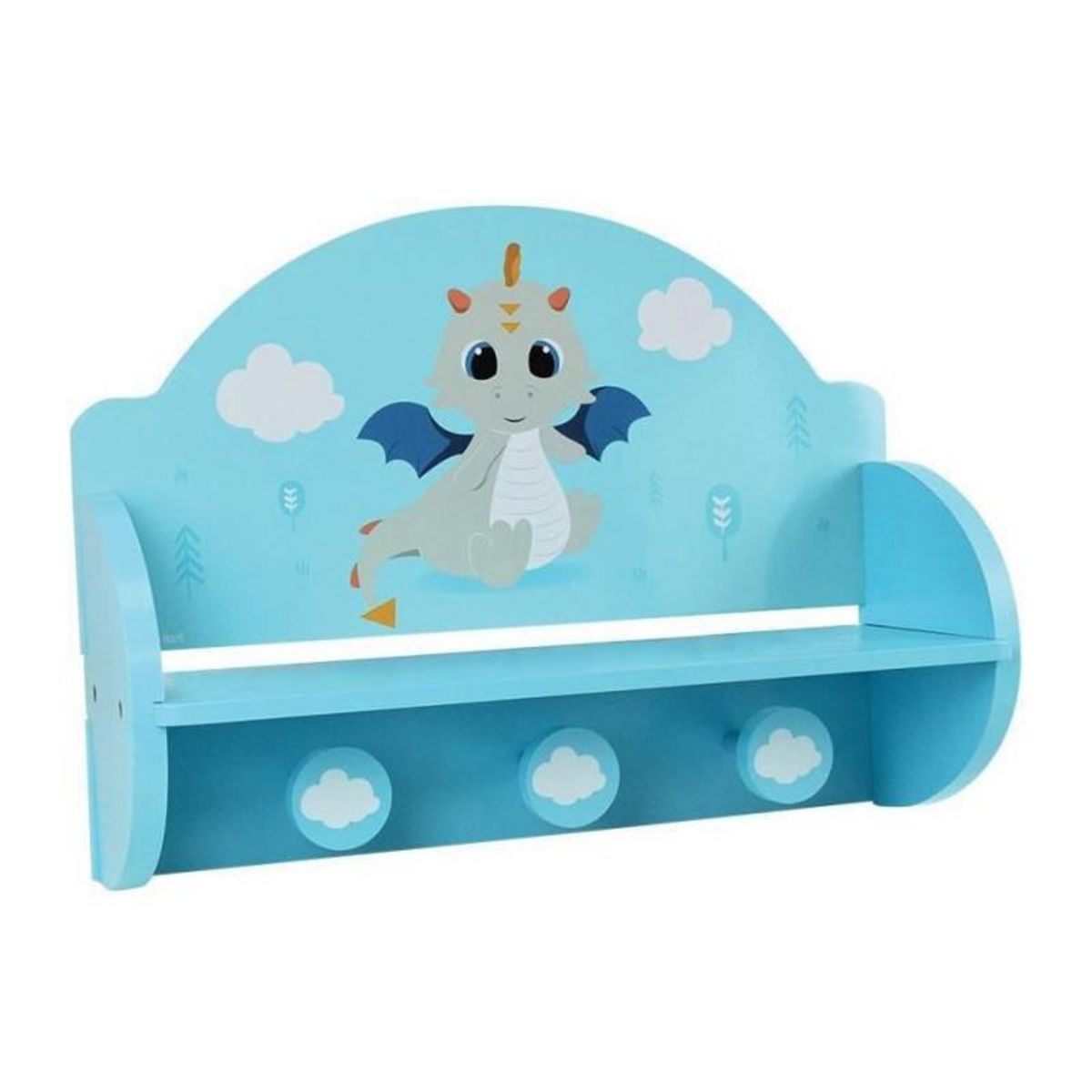 Fun House FUN HOUSE Leon le Dragon 713338 ETAGERE PORTEMANTEAU Dimensions : +- H. 33 x L. 46 x P. 15 cm pour enfant