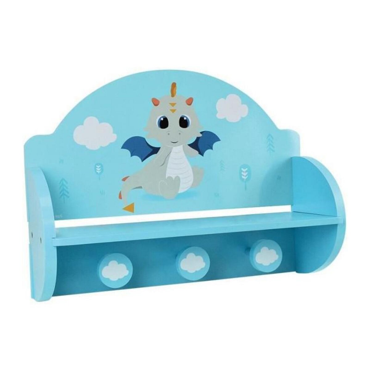 Fun House FUN HOUSE Leon le Dragon 713338 ETAGERE PORTEMANTEAU Dimensions : +- H. 33 x L. 46 x P. 15 cm pour enfant
