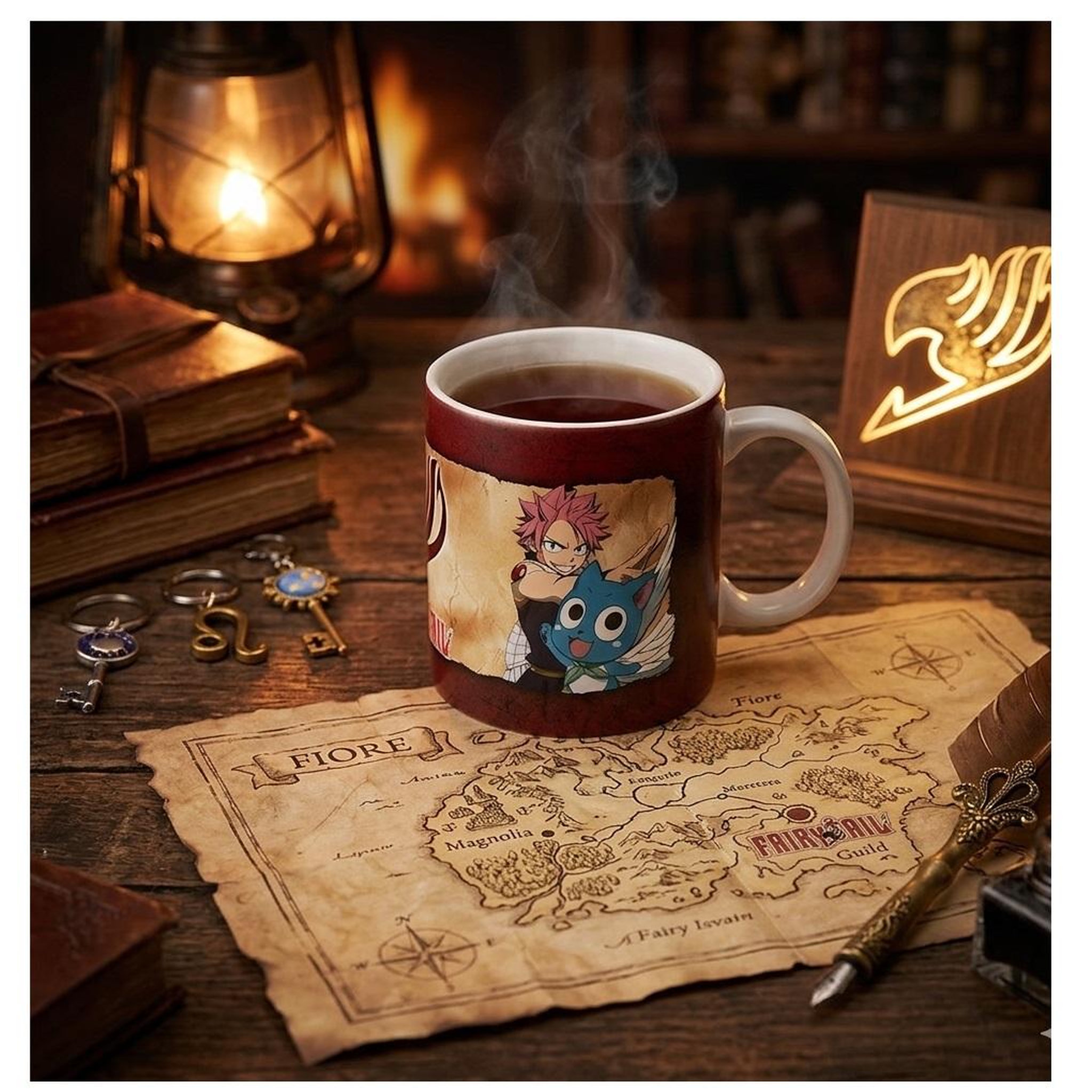 Voir la diapositive 2 : Eden Mug en céramique natsu, lucy et happy fairy trail 9 cm