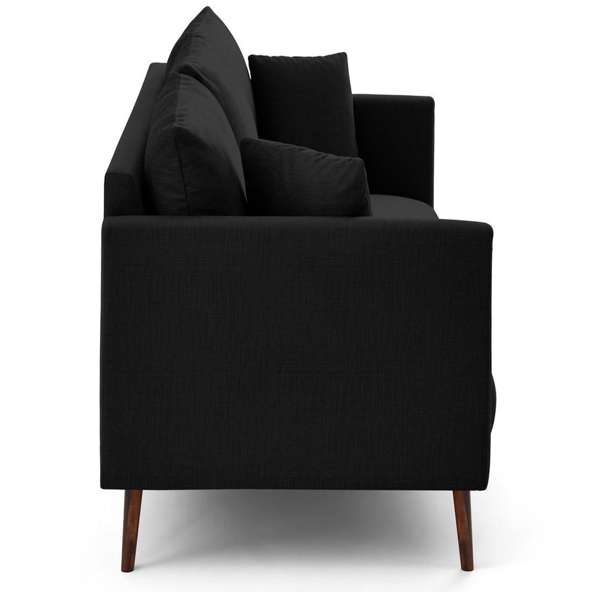 Voir la diapositive 5 : LISA DESIGN Ostrava - canapé droit 3 places en velours pieds en bois