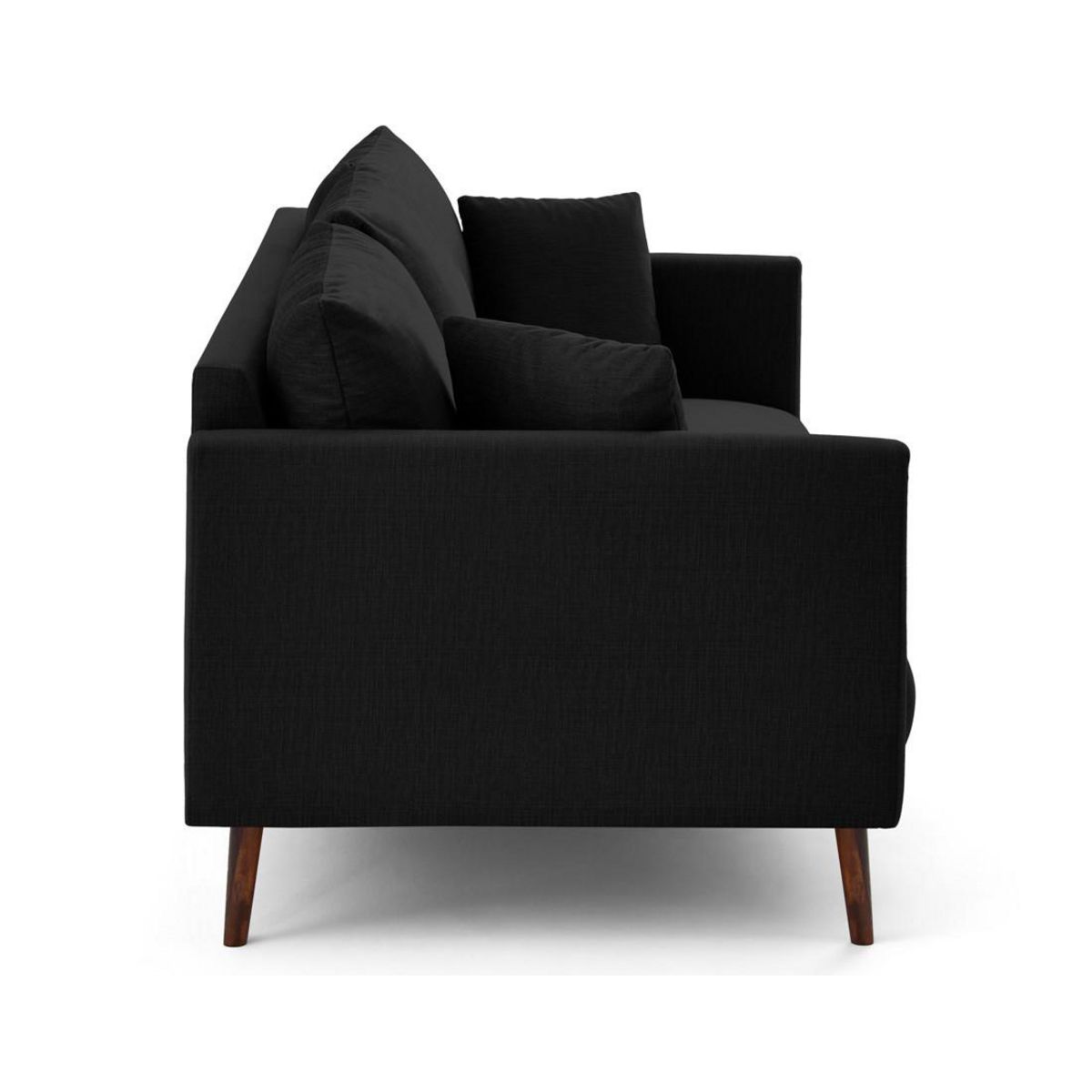 LISA DESIGN Ostrava - canapé droit 3 places en velours pieds en bois