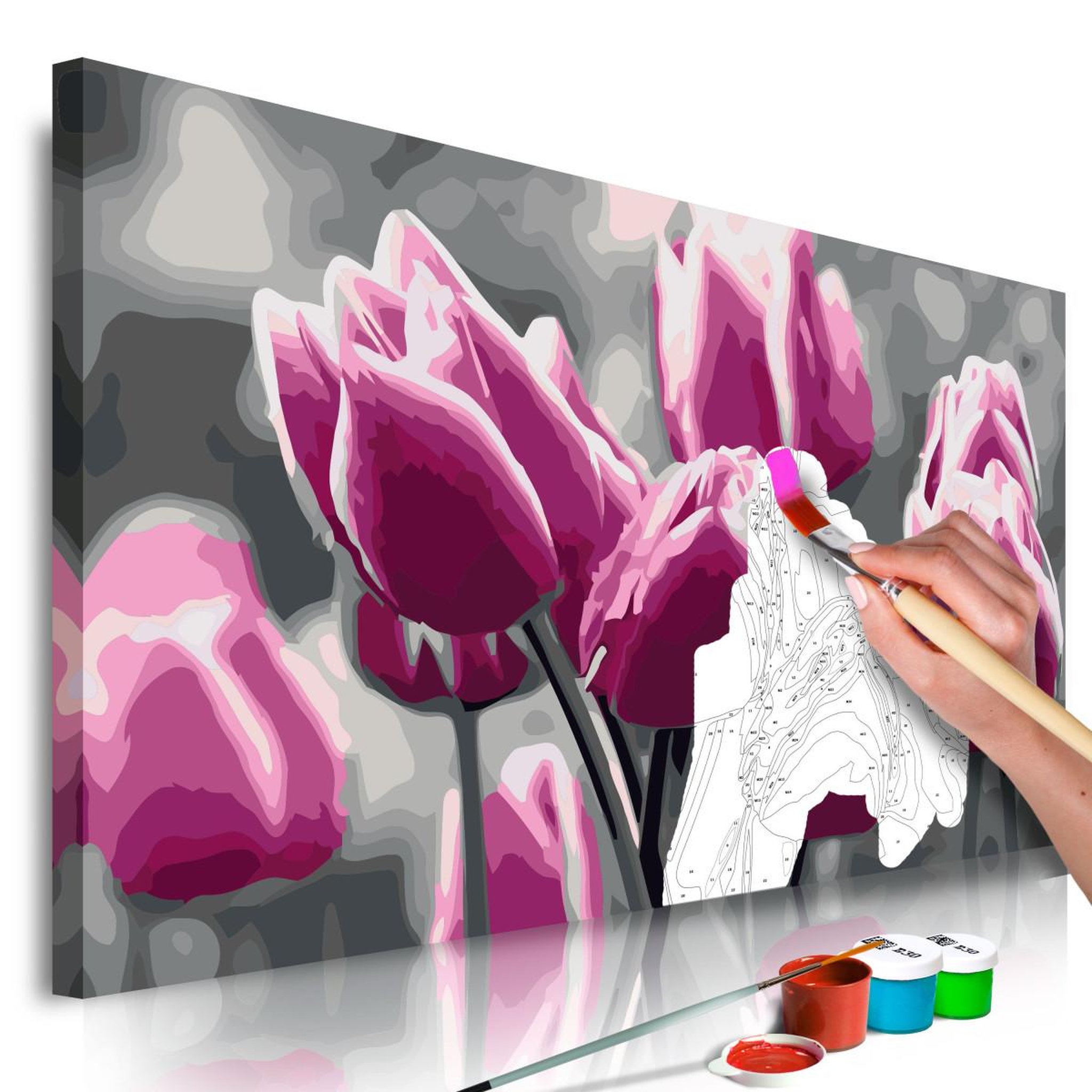 Voir la diapositive 1 : Paris Prix Tableau à peindre soi-même  champ de tulipes  40x60cm