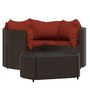 Voir la diapositive 2 : VIDAXL Salon de jardin 4 pcs avec coussins Marron Resine tressee