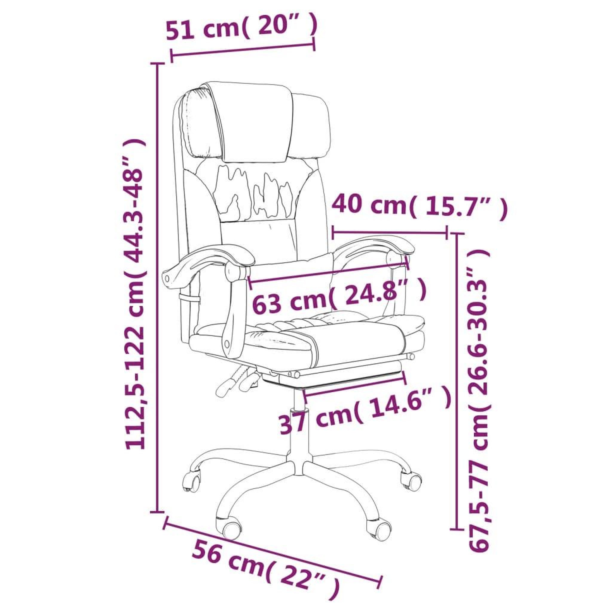 Voir la diapositive 6 : VIDAXL Fauteuil inclinable de bureau Gris Similicuir