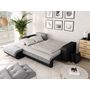 Voir la diapositive 6 : Canapé d'angle gauche convertible CLELIA, 4 places, tissu microfibre gris PU blanc ou noir