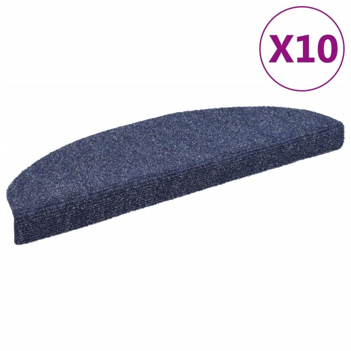 VIDAXL Tapis autoadhesifs de marches 10 pcs Bleu 65x21x4 cm Aiguillete