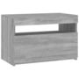 Voir la diapositive 2 : VIDAXL Meuble TV avec lumieres LED Sonoma gris 60x35x40 cm