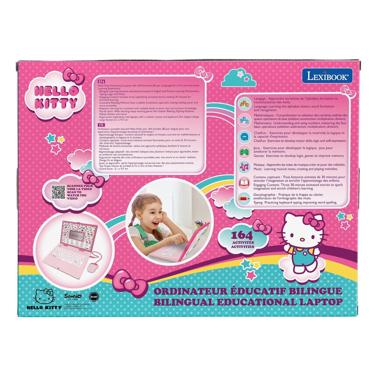 Lexibook Ordinateur portable éducatif bilingue Hello Kitty (FR/EN)