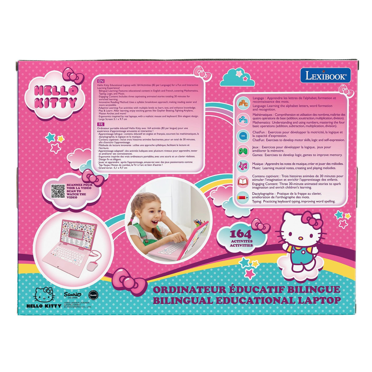 Lexibook Ordinateur portable éducatif bilingue Hello Kitty (FR/EN)