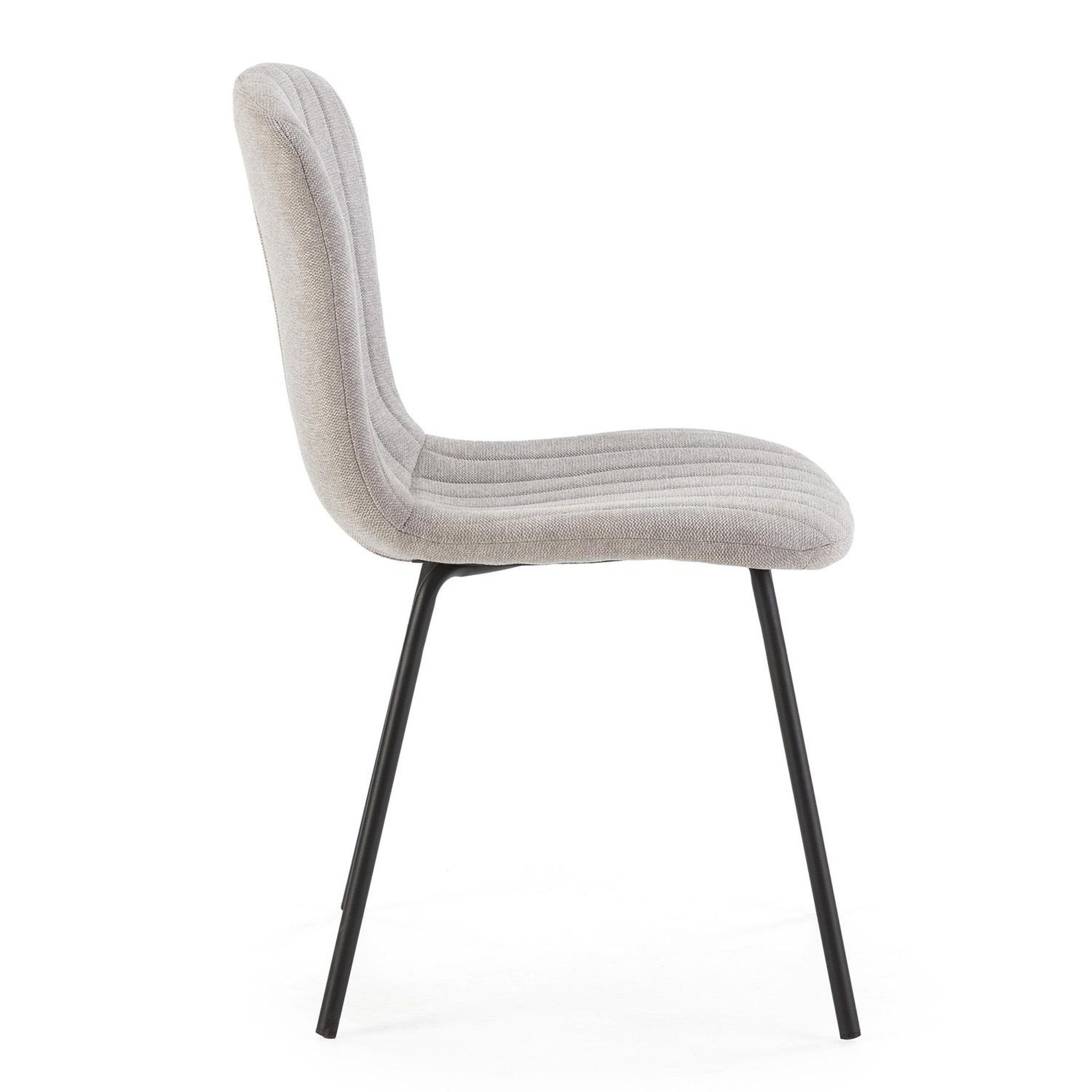 Voir la diapositive 3 : VS VENTA-STOCK Pack 4 chaises Lucky recouvertes de tissu gris clair