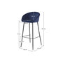 Voir la diapositive 4 : Rendez vous déco Lot de 2 chaises de bar 75 cm en velours bleu-Marquise