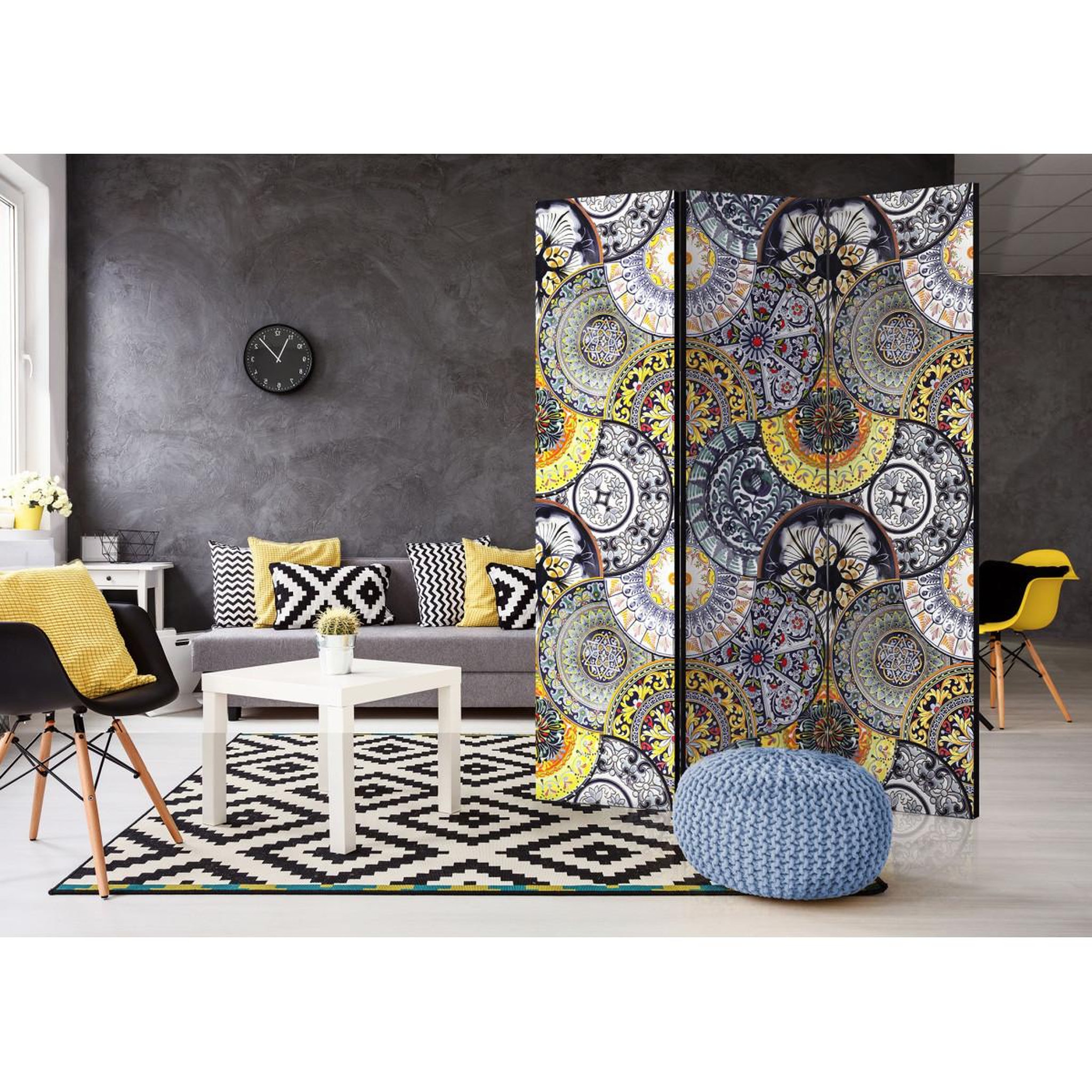 Voir la diapositive 2 : Paris Prix Paravent 3 volets  painted exoticism  135x172cm