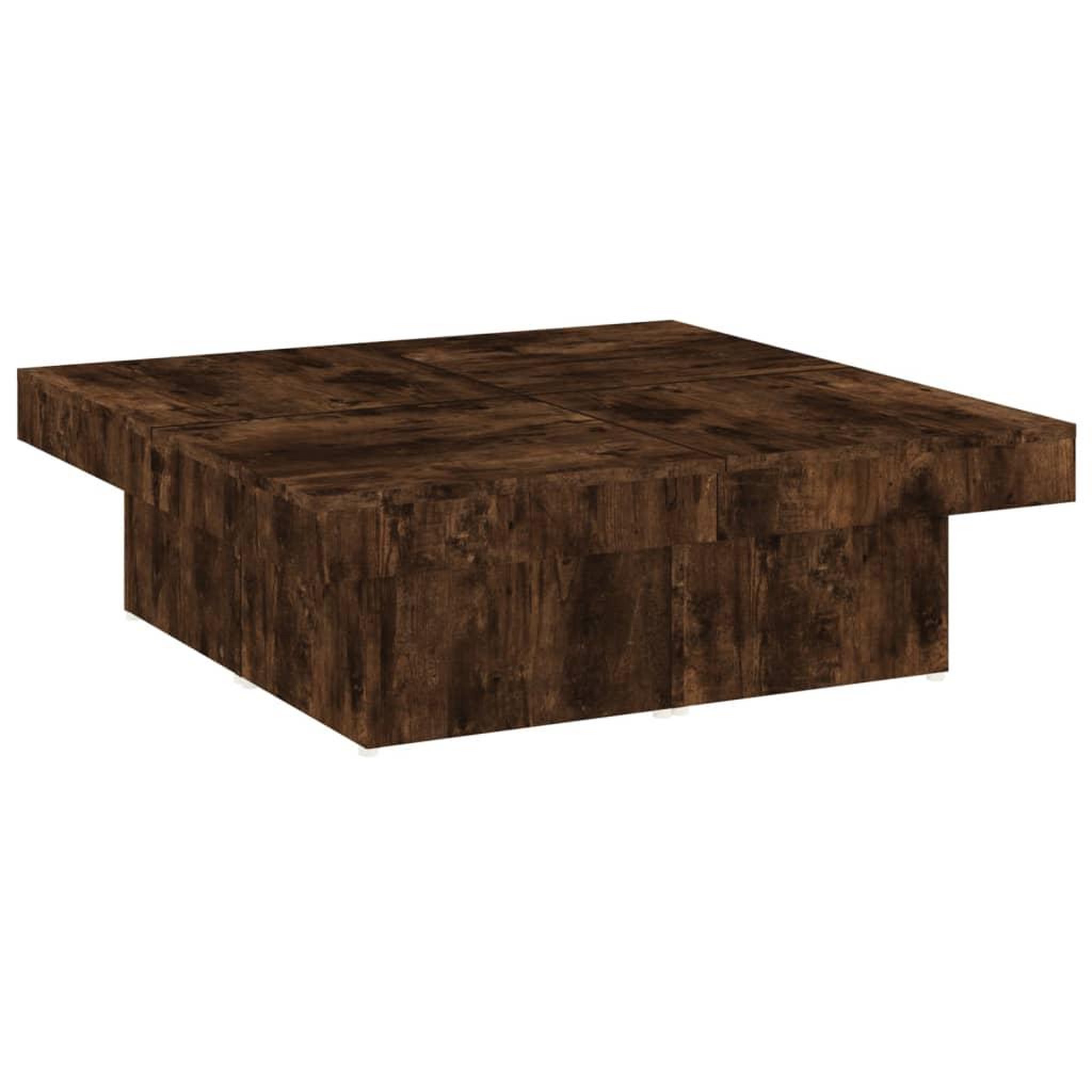 Voir la diapositive 2 : VIDAXL Table basse Chene fume 90x90x28 cm Bois d'ingenierie