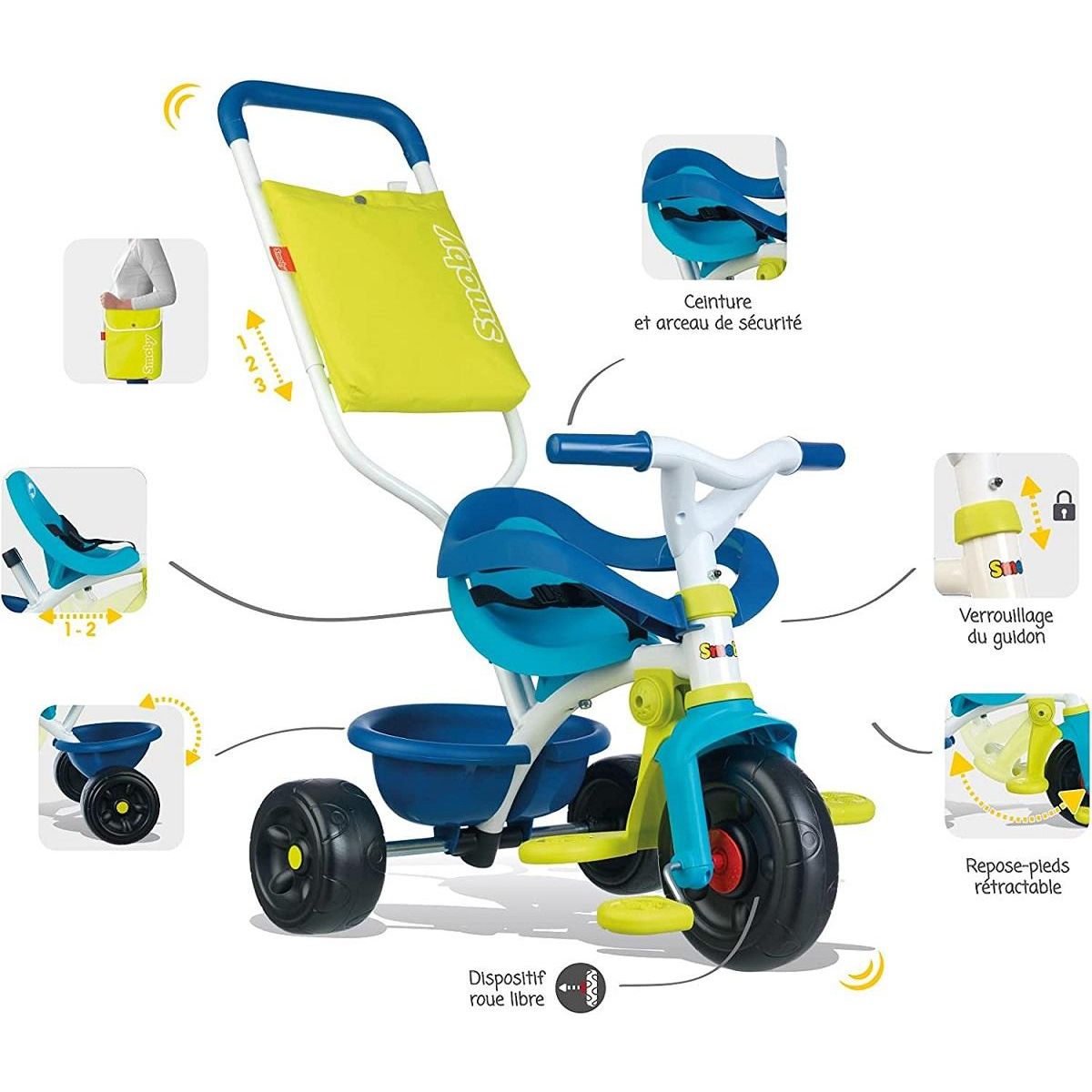 SMOBY Tricycle Be Fun confort mixte bleu