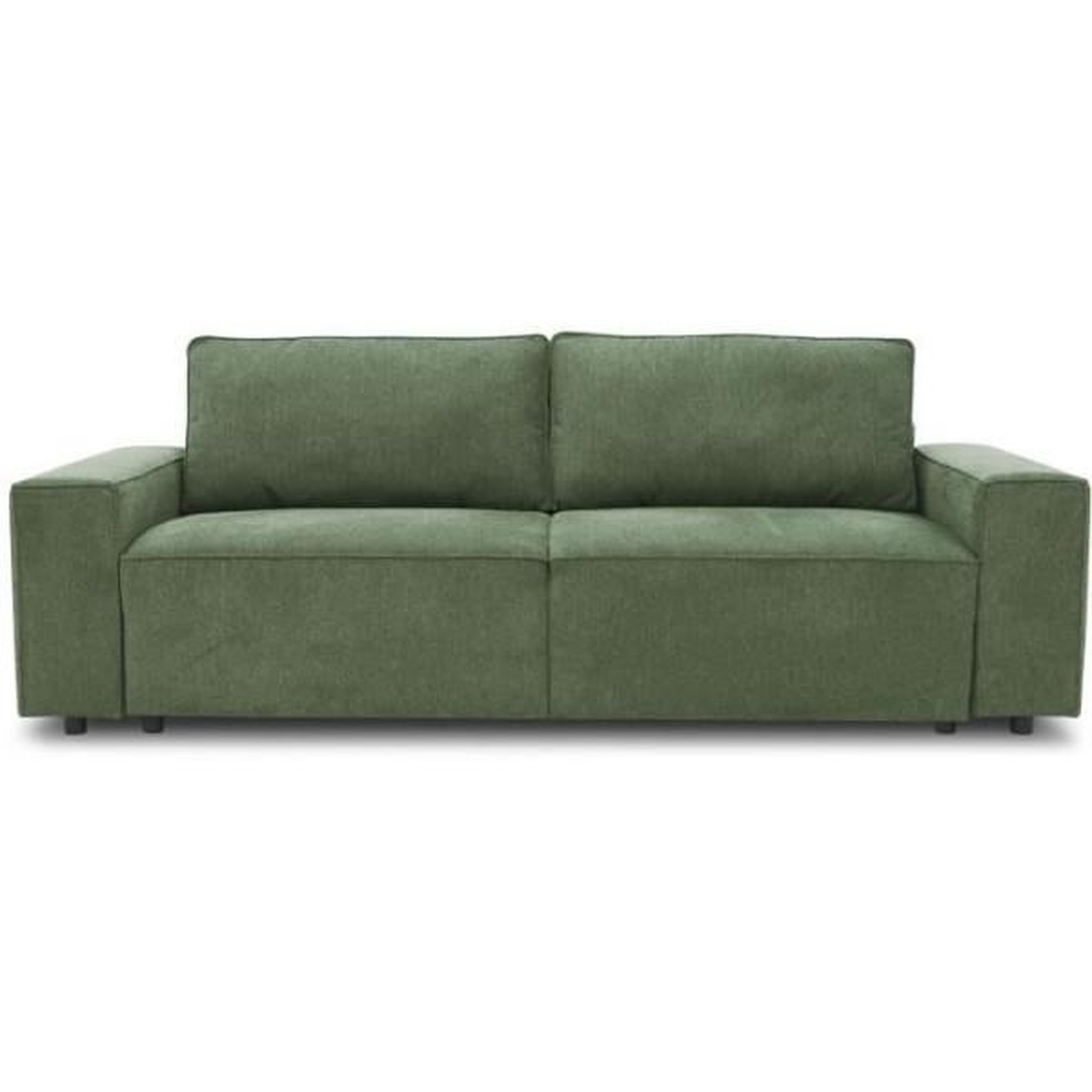 MARKET24 Canapé convertible 3 places JOSH - Tissu Loft Olive - Coffre de rangement - L 239 x P 117 x H 65 cm