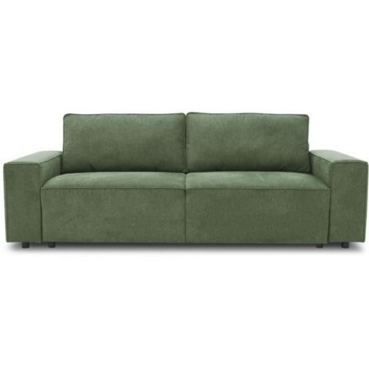 MARKET24 Canapé convertible 3 places JOSH - Tissu Loft Olive - Coffre de rangement - L 239 x P 117 x H 65 cm