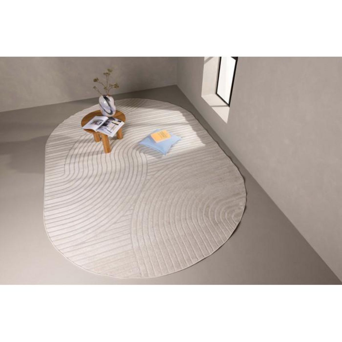 Paris Prix Tapis Déco Ovale  Vince Solar  240x340cm Blanc