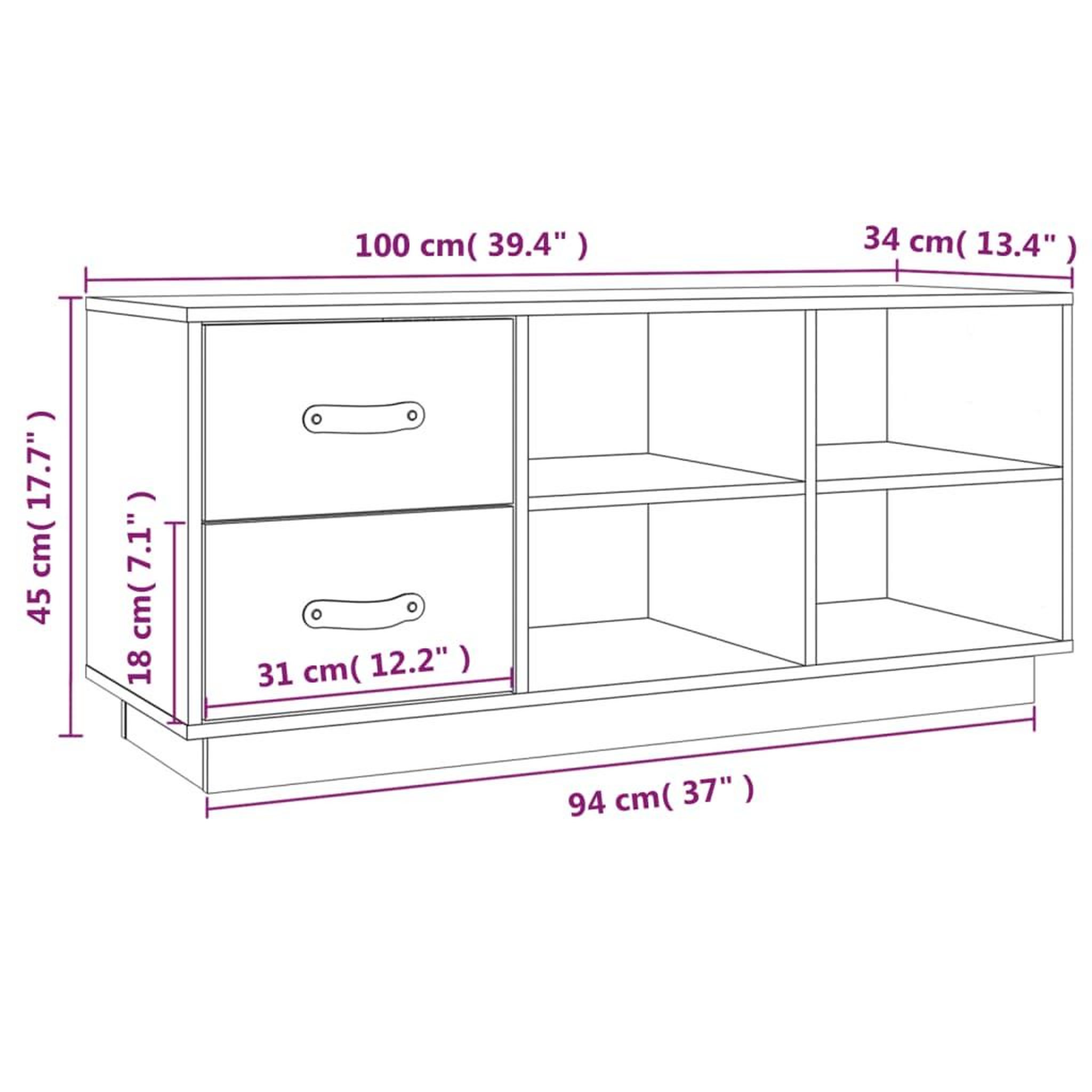 Voir la diapositive 6 : VIDAXL Banc a chaussures Blanc 100x34x45 cm Bois de pin massif