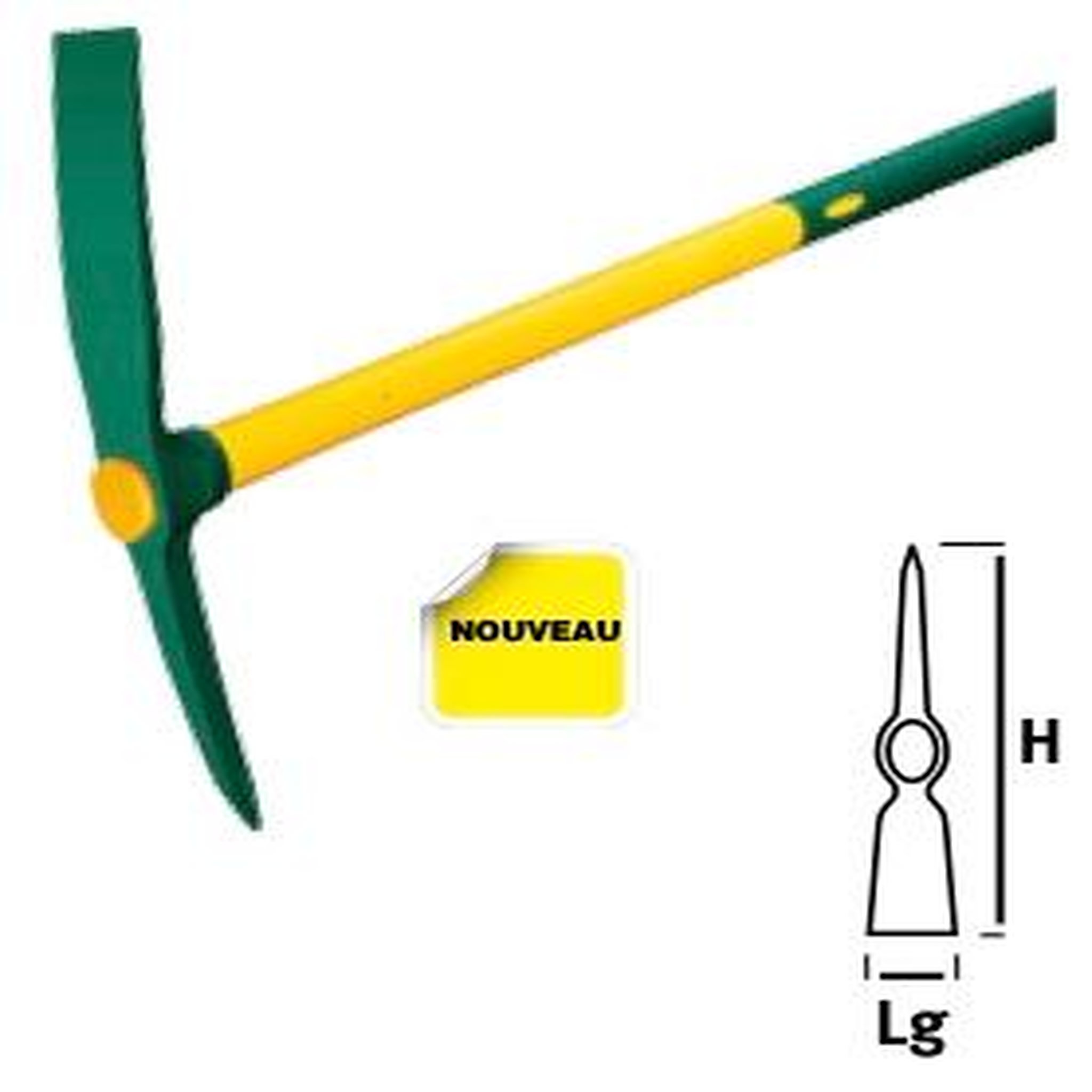 Leborgne Pioche Duopro douille ovale 2,3 kg - manche Novamax