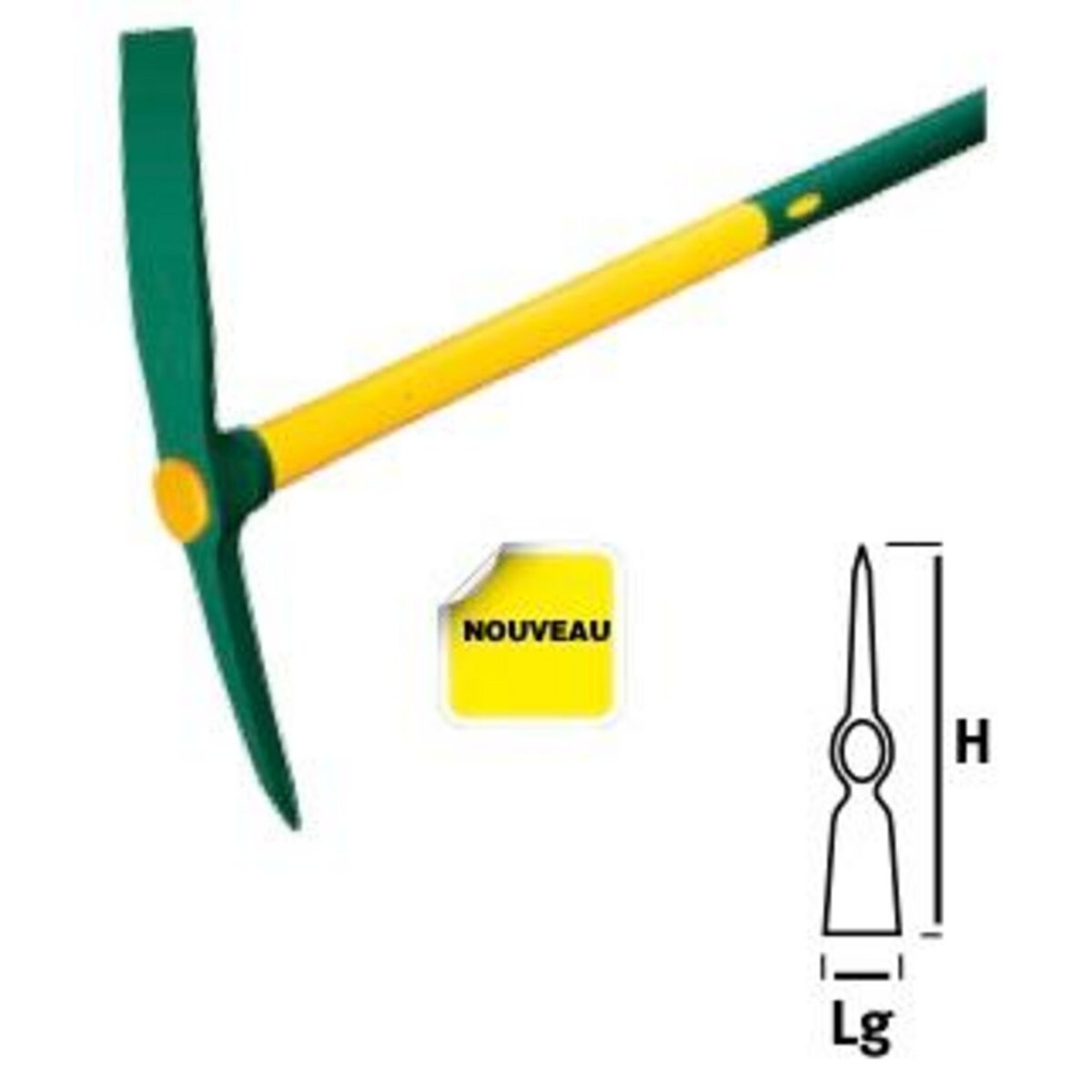 Leborgne Pioche Duopro douille ovale 2,3 kg - manche Novamax