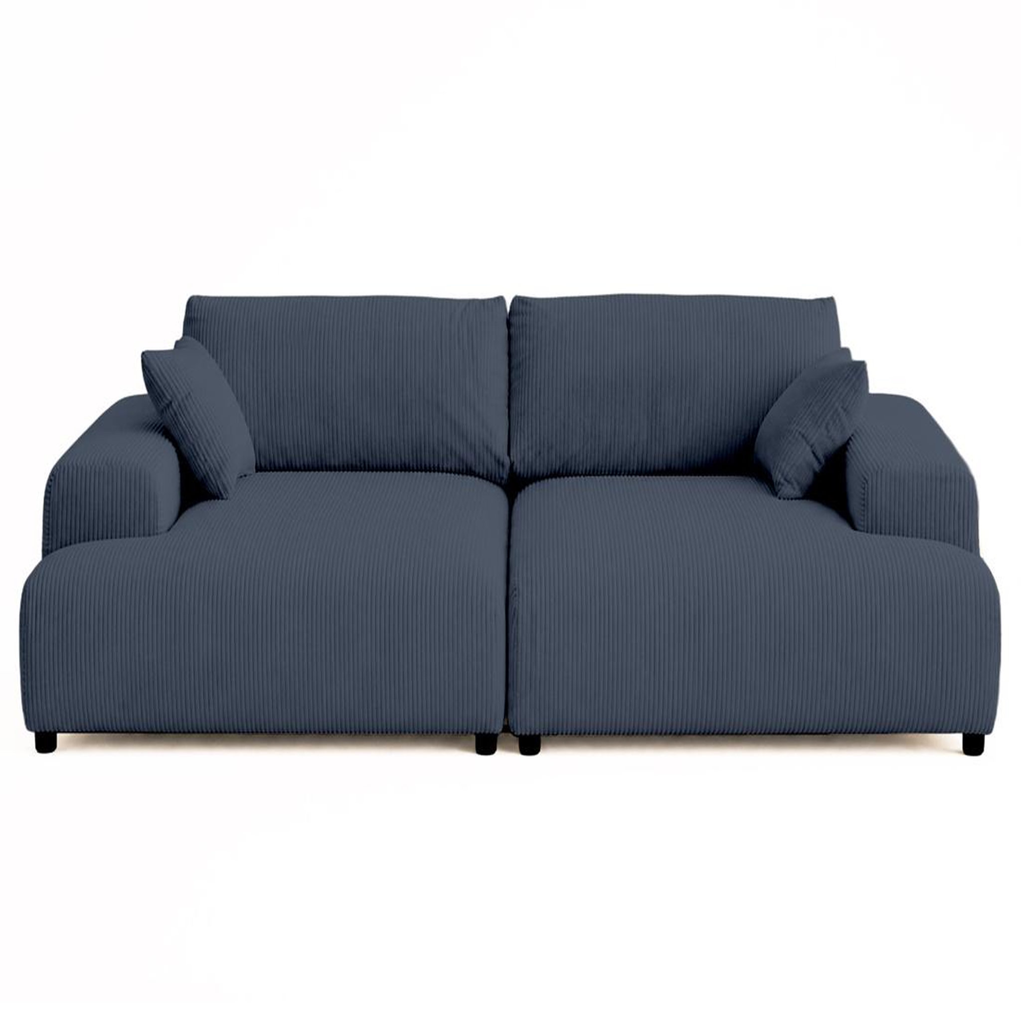 Voir la diapositive 1 : LISA DESIGN Garance - canapé droit 4 places double méridienne - assise profonde - en velours côtelé