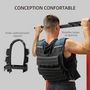 Voir la diapositive 6 : HOMCOM Gilet lesté 20 Kg ajustable - veste de poids réglable - bande réfléchissante - noir