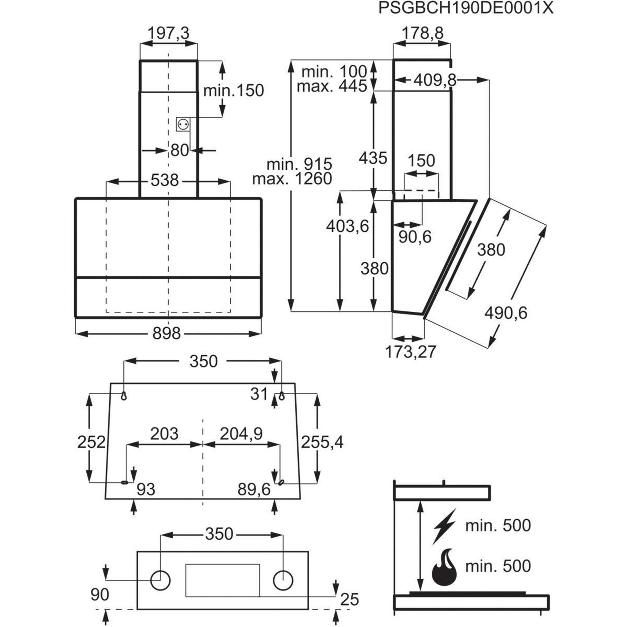 Voir la diapositive 4 : ELECTROLUX Hotte décorative murale cfg526r