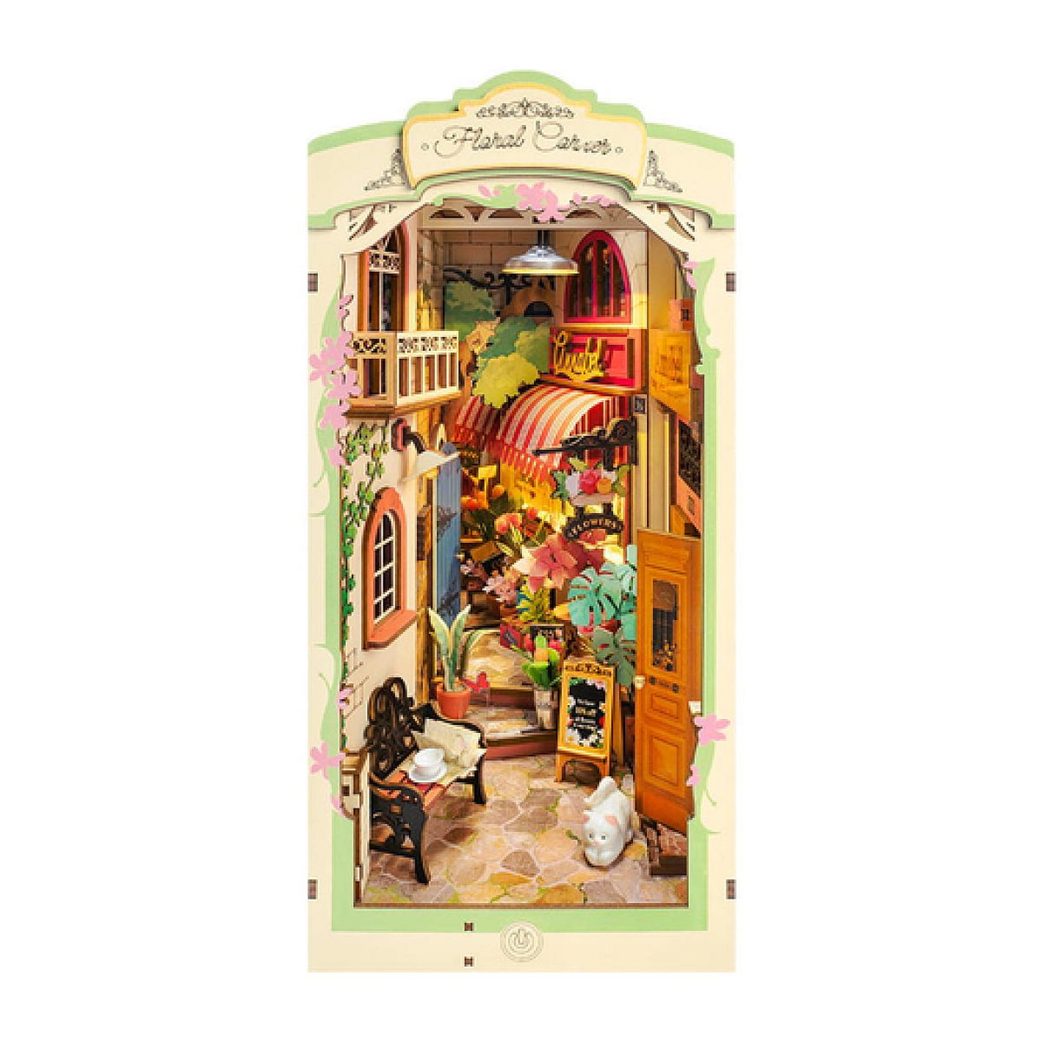 ROBOTIME Serre livre en bois Floral Corner Book Nook