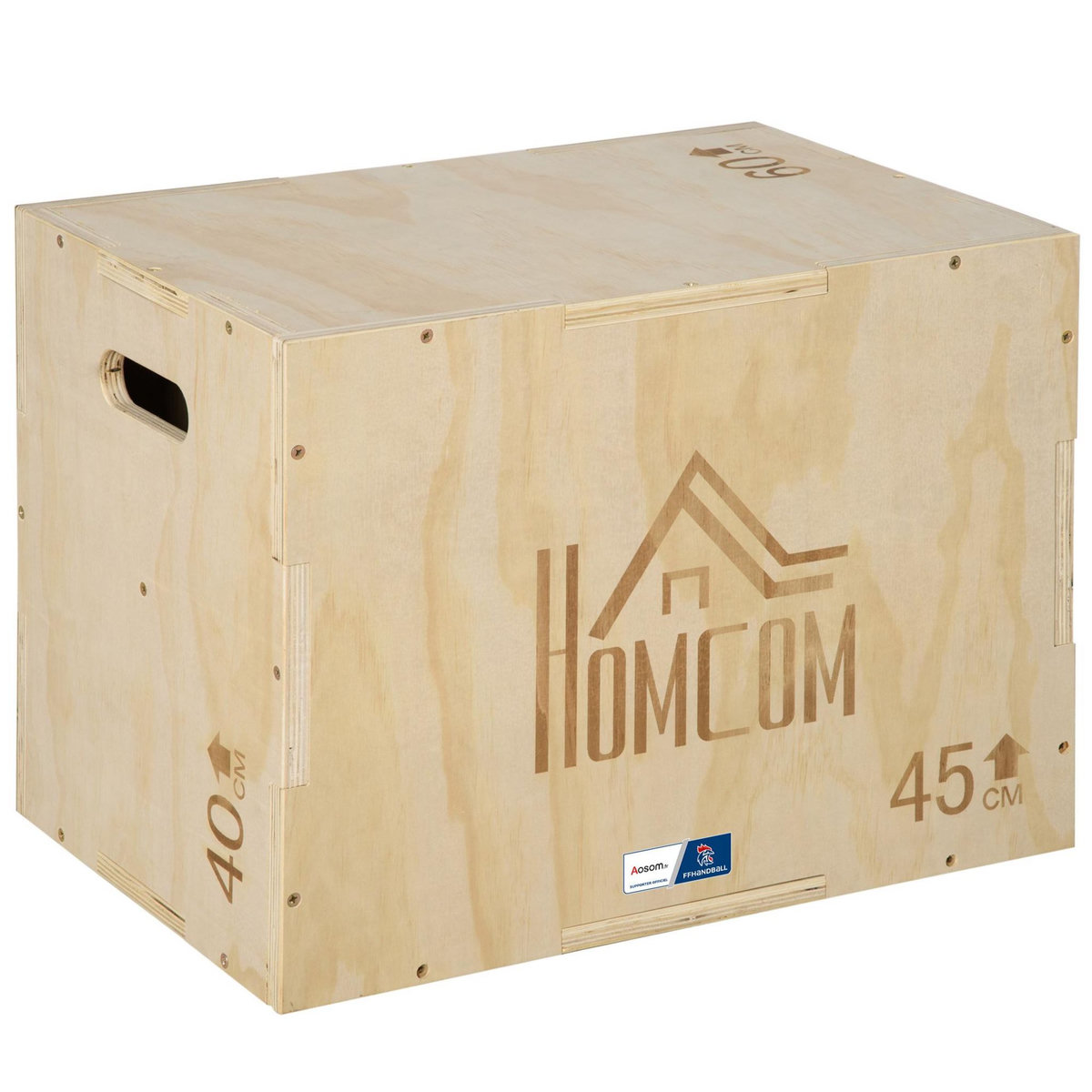 HOMCOM Box jump - box de pliométrie - collaboration Aosom.fr x FFHandball - 40/45/60H cm - max. 120 Kg - bois