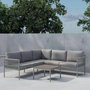 Voir la diapositive 4 : Paris Prix Salon de Jardin d'Angle  Kos  199cm Gris